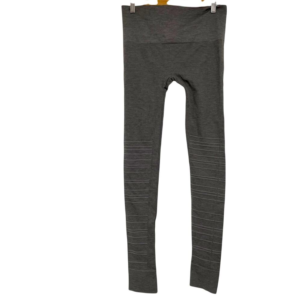 Blanqi Maternity Grey Ribbed Moto Lowrise Full Length Womens Leggings Womens M